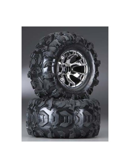 Tires wheels, assembled, glued (Geode chrome wheels, Canyon