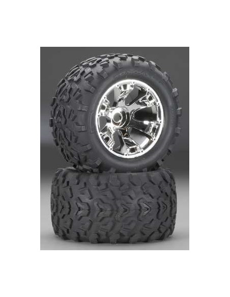 Tires wheels 3.8, assembled, glued Geode chrome wheels,