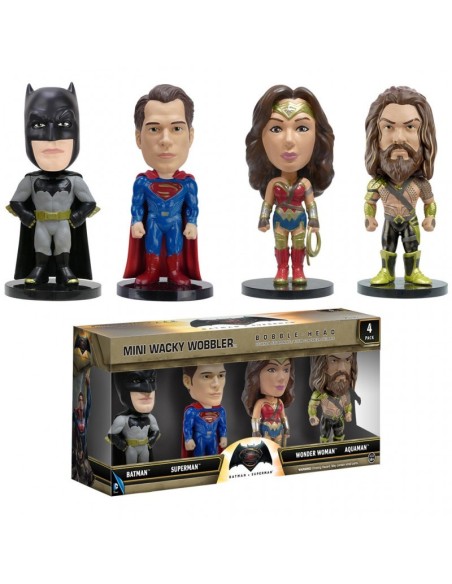 Batman v Superman Mini Wacky Wobblers Bobble-Heads 4-Pack 7 cm