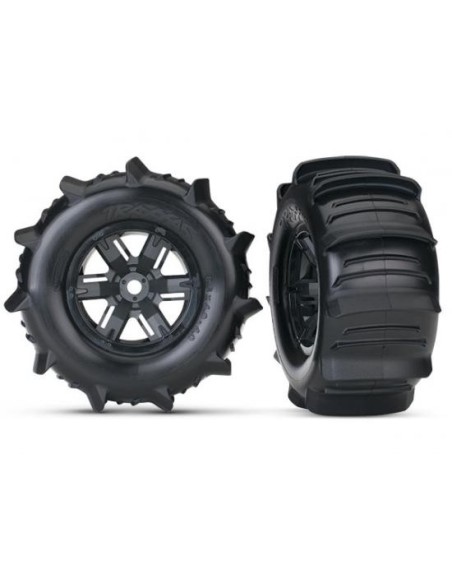 X-MAXX PADDLE BLK WHEELS & TIRES