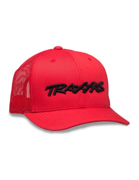 TRUCKER HAT CURVED BILL RED TRAXXAS LOGO