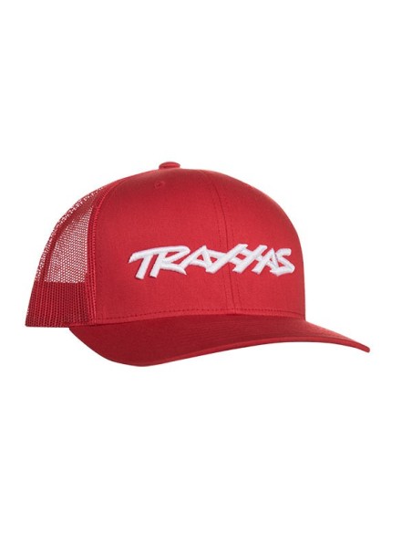 TRUCKER HAT CURVED BILL RED TRAXXAS LOGO