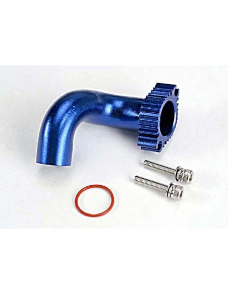 Header, blue-anodized aluminum