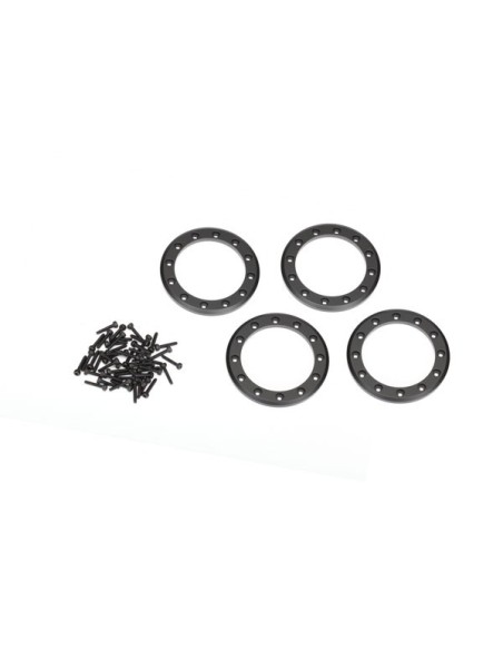 Beadlock rings, black (1.9") (aluminum) (4)