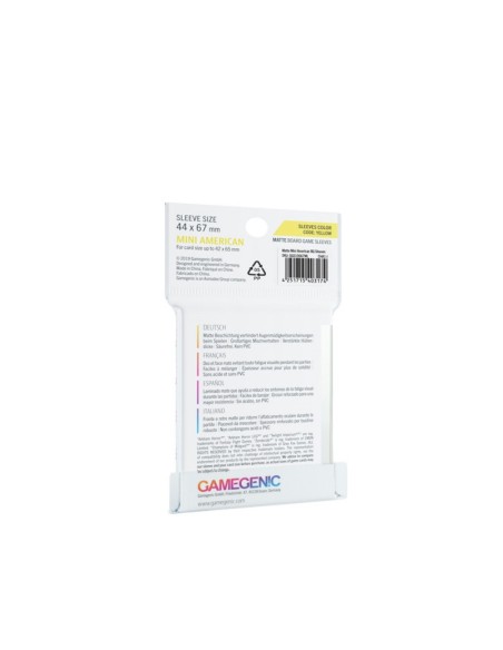 Gamegenic Mini American MATTE Sleeves 44x67mm Clear (50)