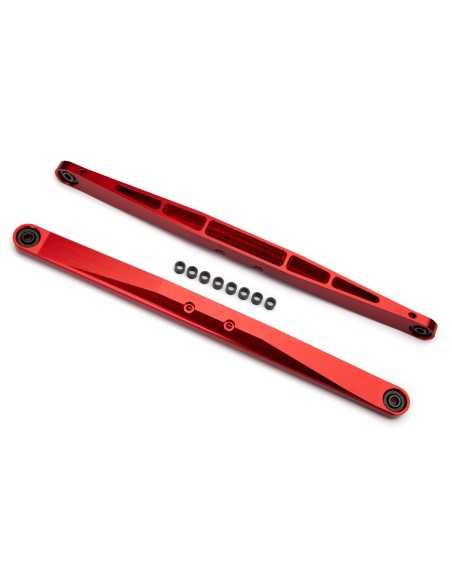 Trailing arm, aluminum (red-anodized) (2) (w/ hollow balls)