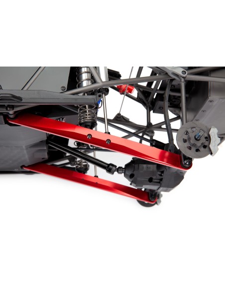 Trailing arm, aluminum (red-anodized) (2) (w/ hollow balls)