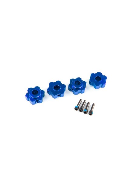 Wheel hubs, hex, aluminum (blue-anodized) (4) MAXX
