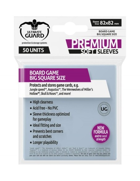 Premium Soft Sleeves for Board Game Cards Big Square (50)