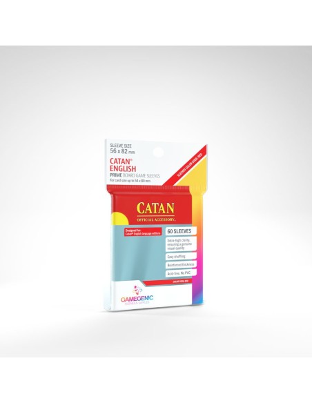 Gamegenic - PRIME Catan-Sized Sleeves 56 x 82 mm - Clear