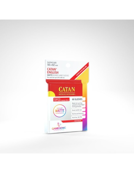 Gamegenic - MATTE Catan-Sized Sleeves 56 x 82 mm - Clear