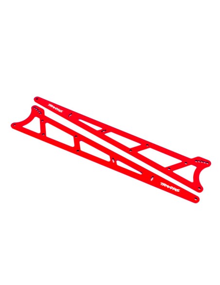 Side plates, wheelie bar, red (aluminum) (2)
