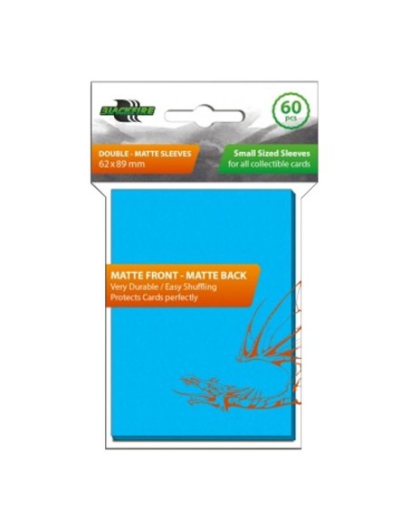 Sleeves - SMALL Double-Matte Light Blue (60 Sleeve)