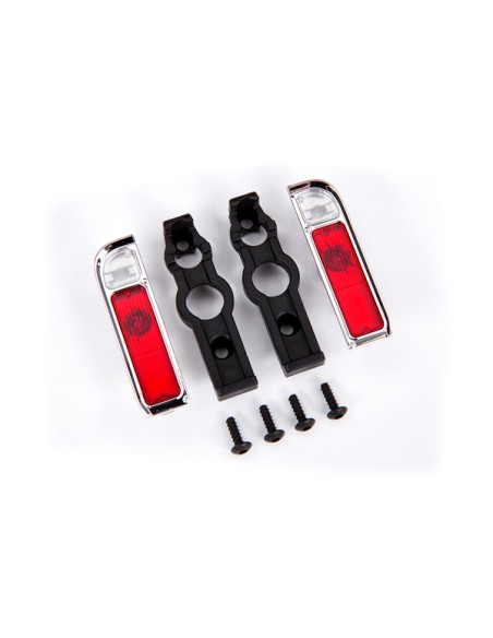 Tail light housing, chrome (2)/ lens (2)/ retainers