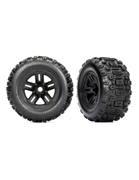 Tires and wheels, assembled, 3.8" black wheels, Sledgehammer