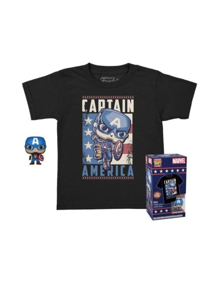 Pocket POP! & Tee Marvel - Captain America (L)