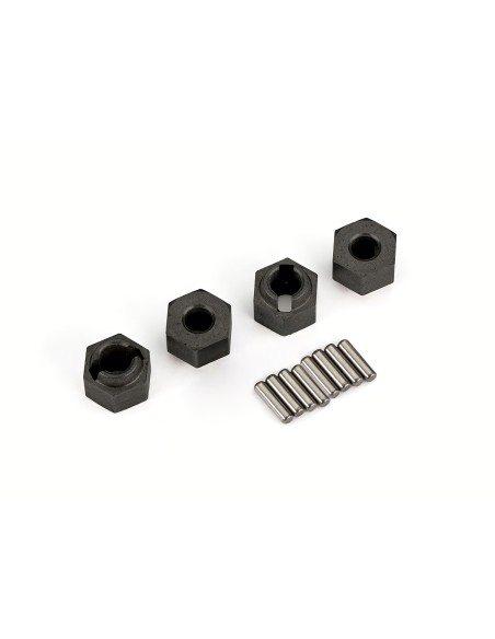 Wheel hubs, 7mm hex (4)/ axle pins (4)