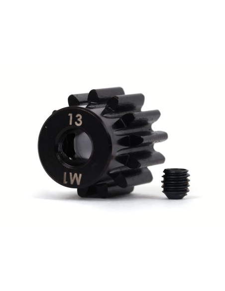 Gear, 13-T pinion machined, hardened steel 1.0 pitch - 5mm