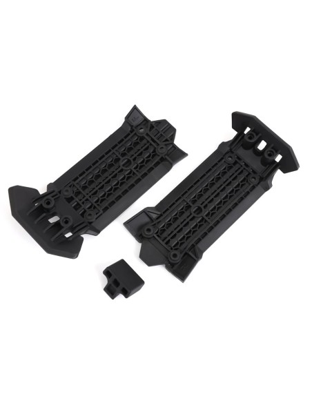 Skid plate, front (1), rear (1)/ rubber impact cushion (1)