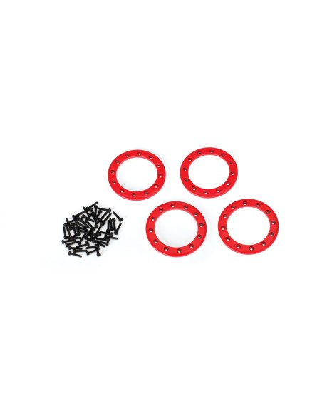 Beadlock rings, red (1.9) (aluminum)