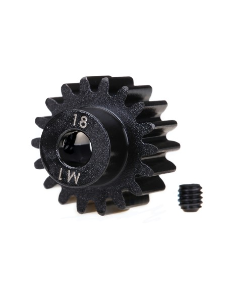 Gear, 18-T pinion (machined) (1.0 metric pitch) (fits 5mm)