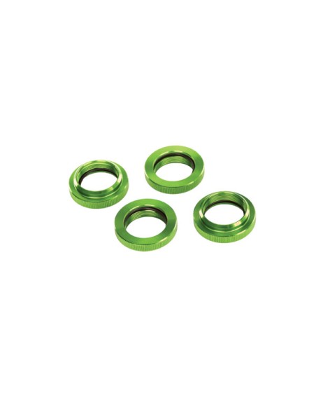 Spring retainer, green-anodized aluminum, GTX shocks
