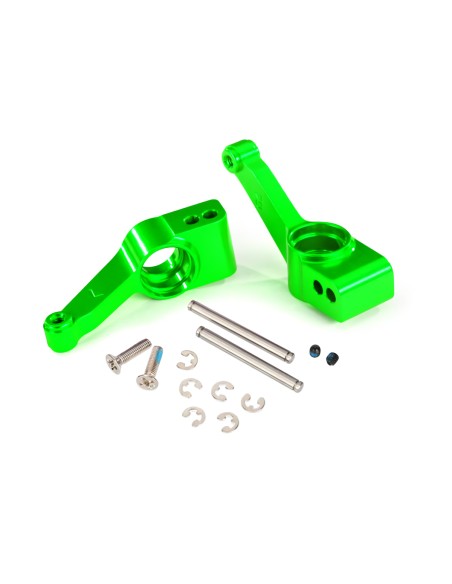 Carriers, stub axle (green-anodized 6061-T6 aluminum)