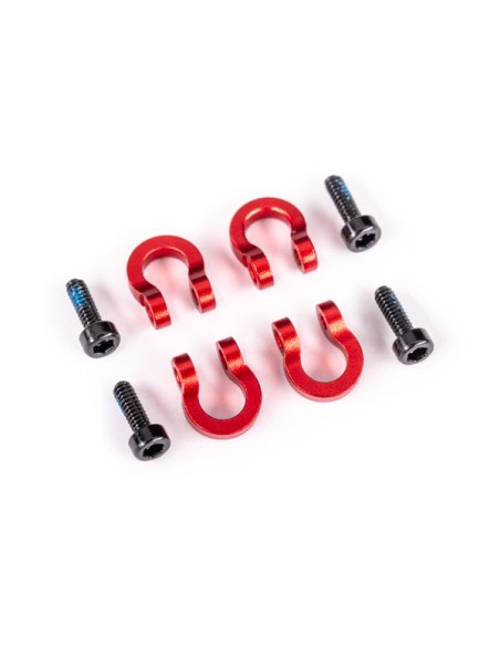 Bumper D-rings, front or rear, 6061-T6 aluminum (red-anodiz