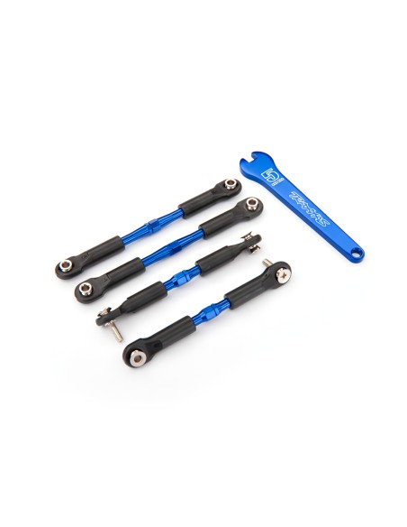 Turnbuckles, ALUM (blue-anod), camber links, front, 39mm