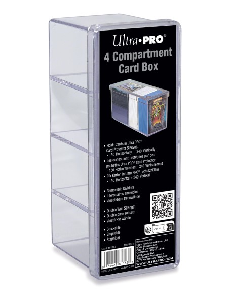4 Compartment Card Storage Box - Clear