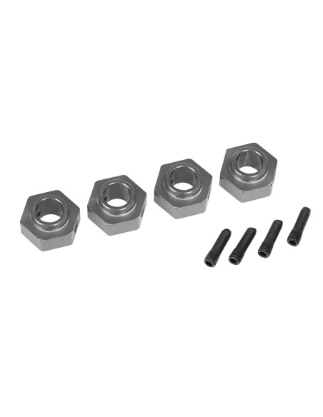 Wheel hubs, 12mm hex, 6061-T6 aluminum