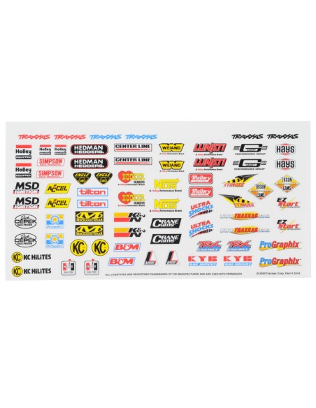 Decal sheet, racing sponsors