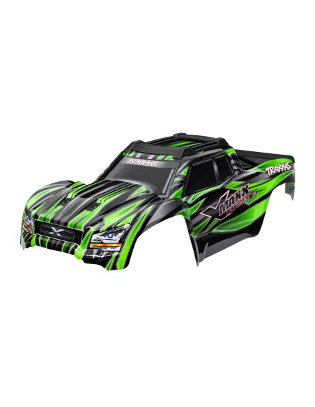 Body, X-Maxx® Ultimate, green (assembled with body supports)