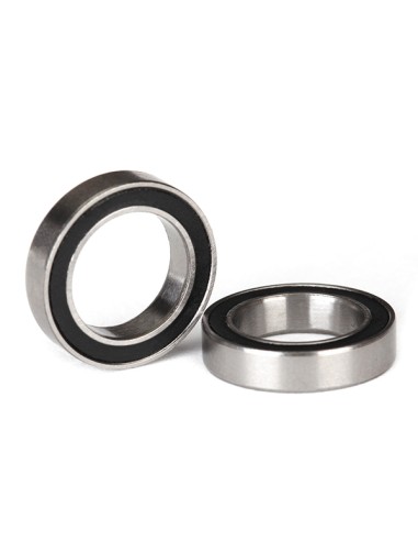 Ball bearings, black rubber sealed (12x18x4mm) (2)