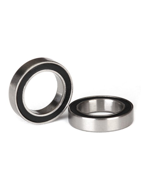 Ball bearings, black rubber sealed (12x18x4mm) (2)