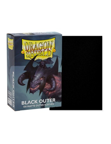 Dragon Shield Standard size Outer Sleeves- Matte Black (100)
