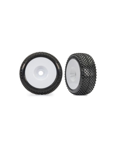 3.0 White Dished Wheels w/ Response Pro Tires (2)