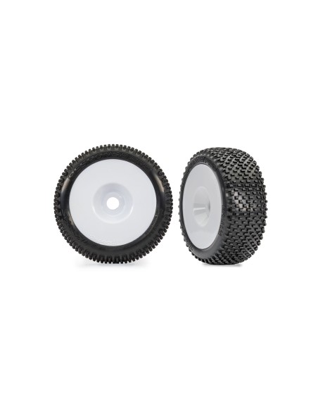 3.0 White Dished Wheels w/ Response Pro Tires (2)