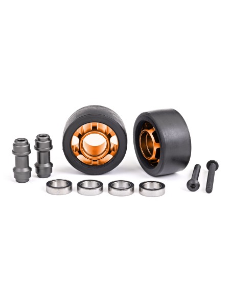 Orange Aluminum Wheelie Bar Wheels w/ Hardware (2)