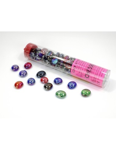 Chessex Gaming Glass Stones in Tube - Assorted Iridized (40)