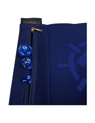 Enhance Tabletop Roll on a Scroll Bag with Dice Blue