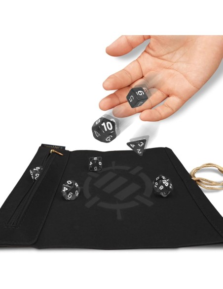 Enhance Tabletop Roll on a Scroll Bag with Dice Black