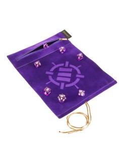 Enhance Tabletop Roll on a Scroll Bag with Dice Purple