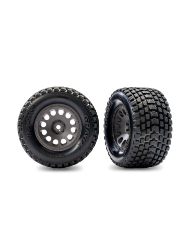 Gray Rear Mini XRT Wheels w/ Gravix Tires (2)