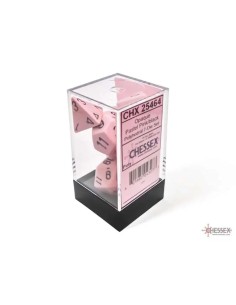 Chessex Opaque Pastel Pink/black Polyhedral 7-Die Set