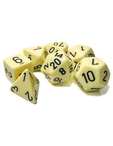 Chessex Opaque Pastel Yellow/black Polyhedral 7-Die Set