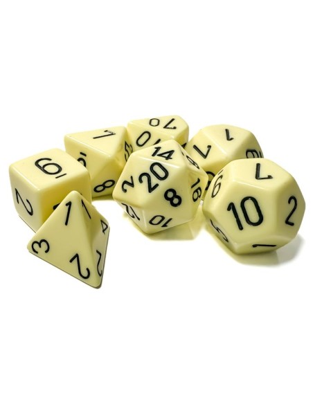 Chessex Opaque Pastel Yellow/black Polyhedral 7-Die Set