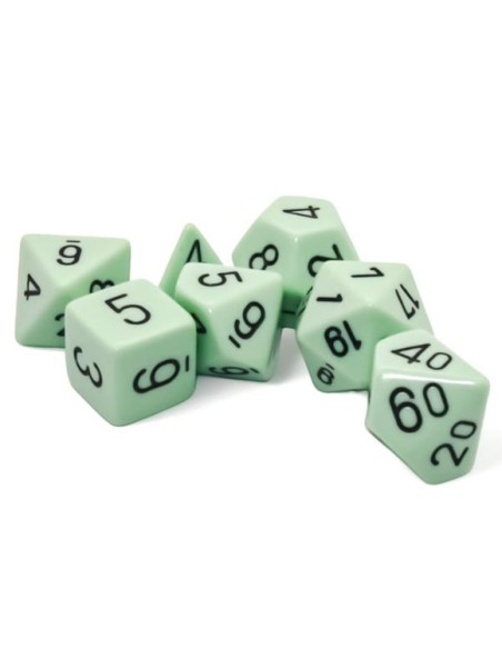 Chessex Opaque Pastel Green/black Polyhedral 7-Die Set