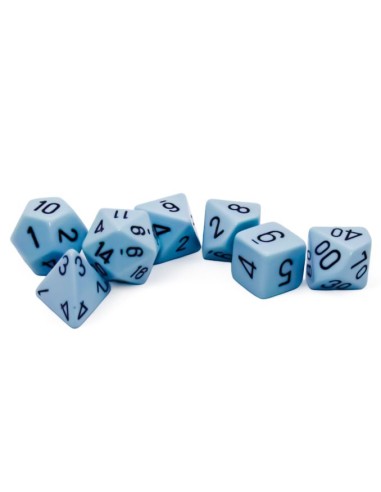 Chessex Opaque Pastel Blue/black Polyhedral 7-Die Set