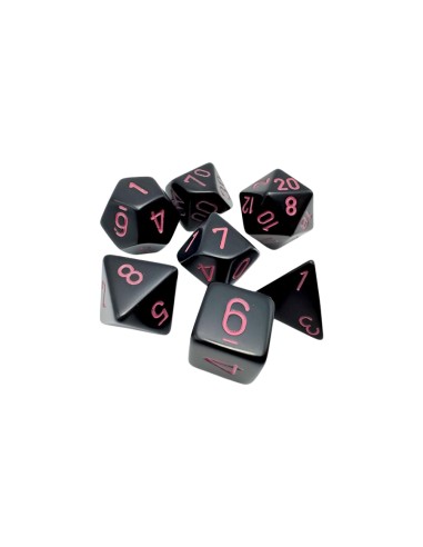 Chessex Opaque black/Pink Polyhedral 7-Die Set